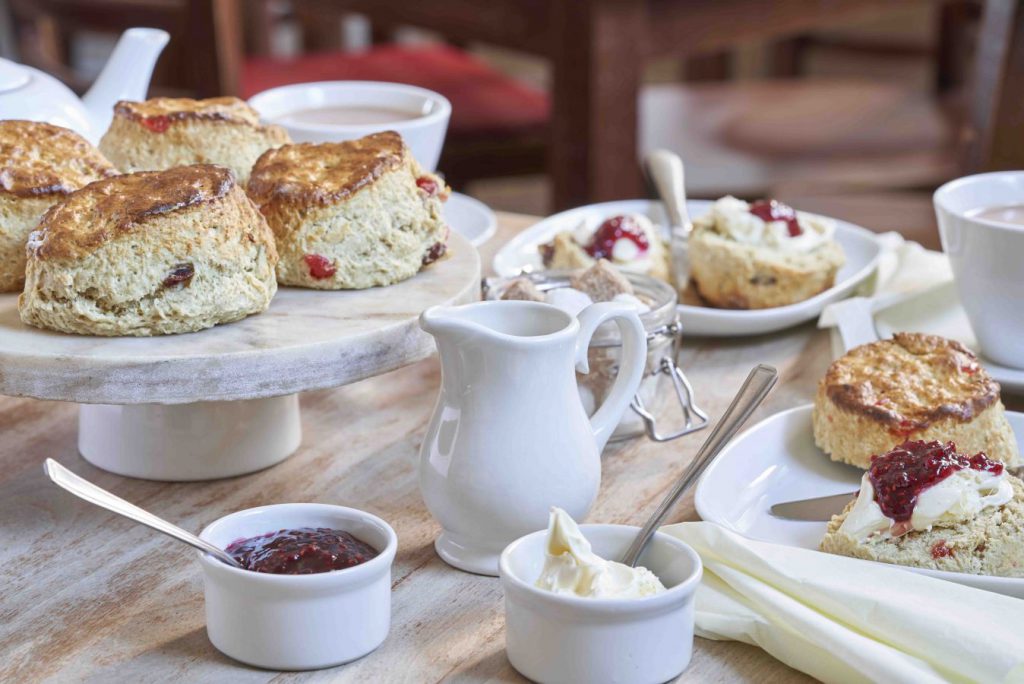 Cream Tea - tea and scones at The Druie Cafe